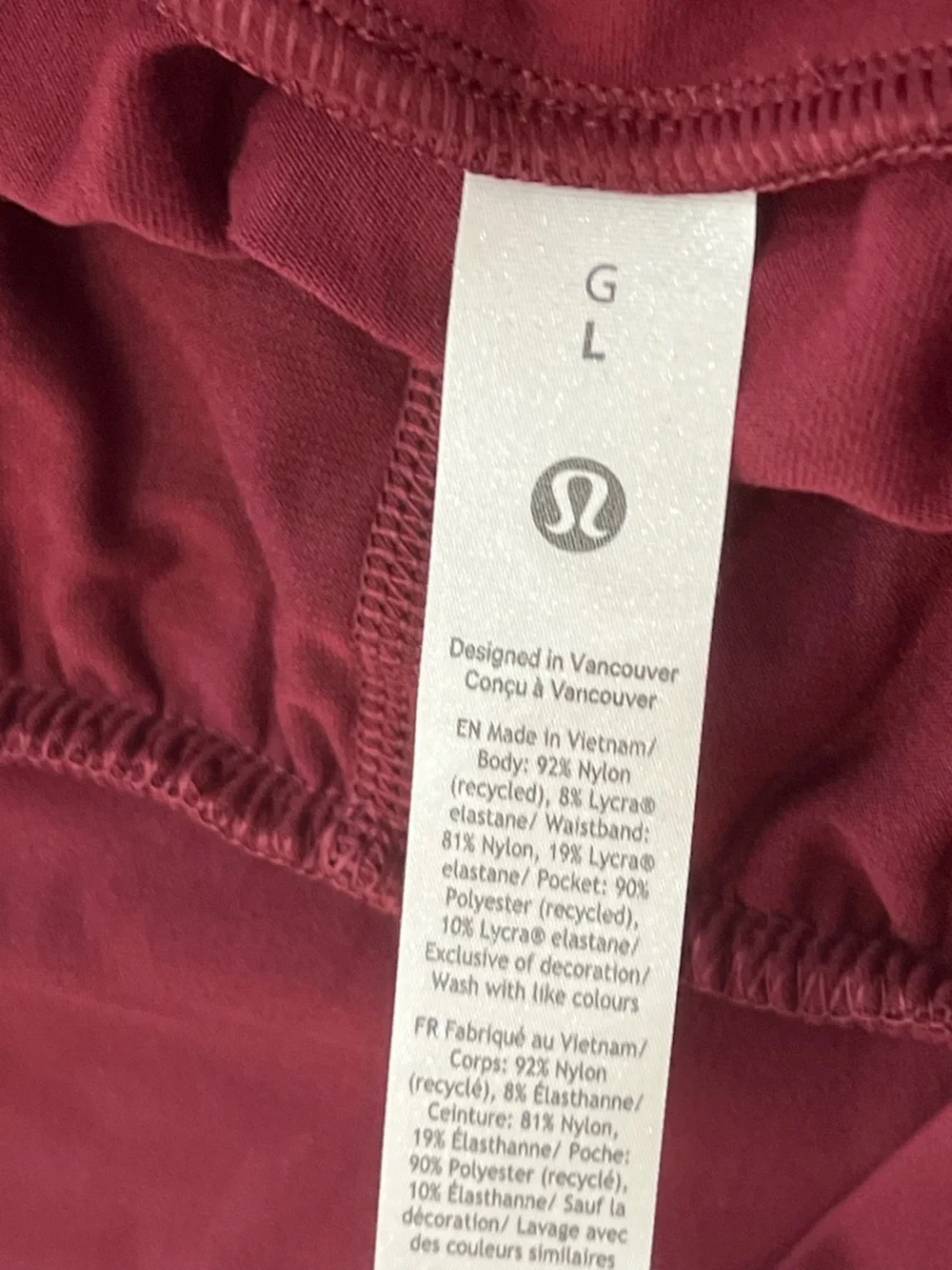 NWT Lululemon Rulu Drapey Oversized High Rise Jogger Burgundy Bay